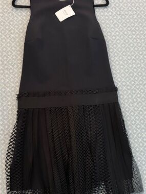 NWT Wolford Black Mesh-Hem Dress - Size XS
